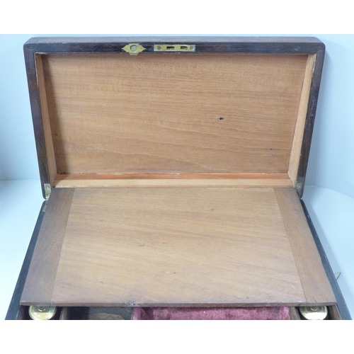 722A - A rosewood inlaid writing slope