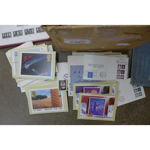 735 - Stamps; a box of GB stamps, covers, etc.