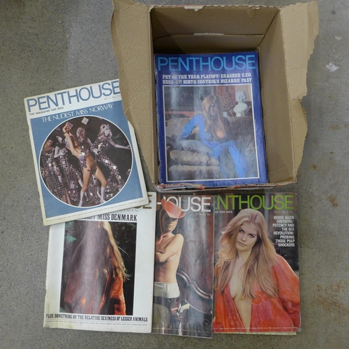 736 - A collection of vintage 1970s Penthouse glamour magazines