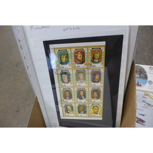 737 - Stamps; a box of stamps, covers, etc.