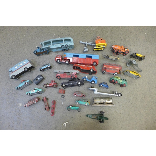 741 - A collection of Lesney, Corgi and Dinky die-cast model vehicles, playworn