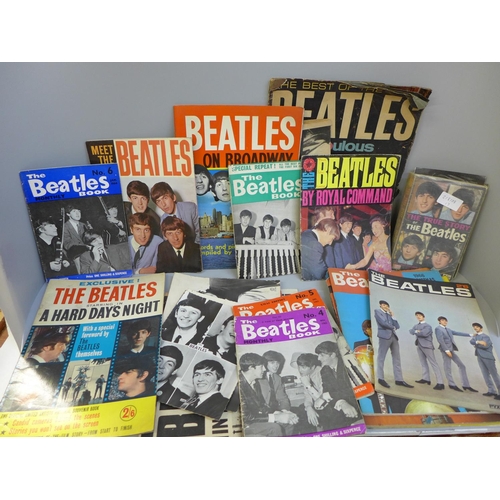 764 - The Beatles ephemera including 1960s magazines, photographs, sheet music monthly, etc. (23)