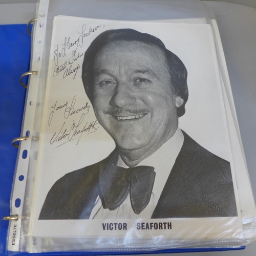 769 - An album of over 100 signed photographs of entertainers, ventriloquists, etc.