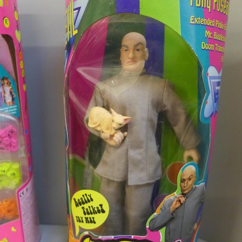 778 - A Winter Splendour Barbie, an Austin Powers Dr. Evil doll and a Barbie Bead Blast, boxed