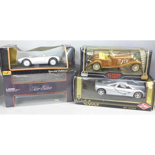 795 - Four 18th scale model vehicles, boxed, including Guiloy and Mira