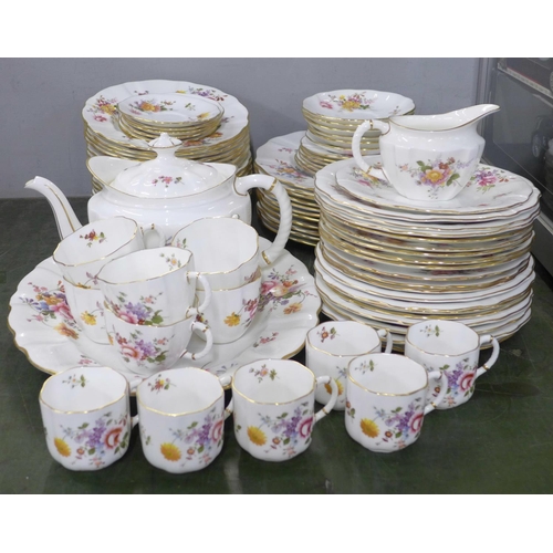 801 - A collection of Royal Crown Derby Derby Posies dinner and teaware, including eleven dinner plates, f... 