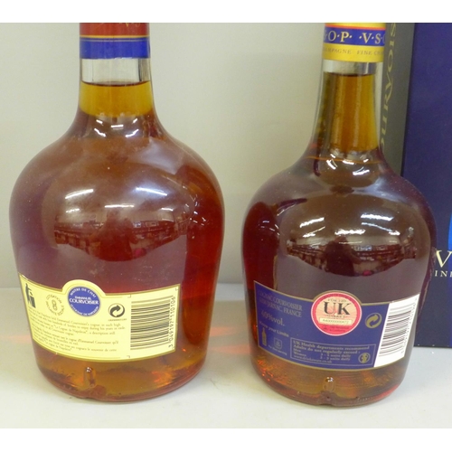 816 - Two bottles of Courvoisier brandy