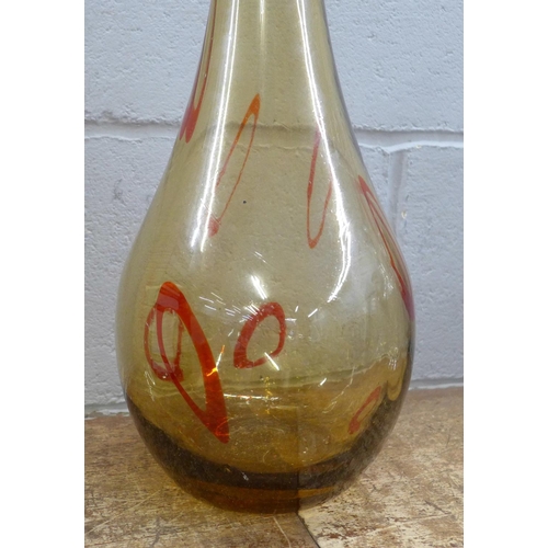 835A - A Murano style Red and smoky glass hand blown floor vase, 80cm