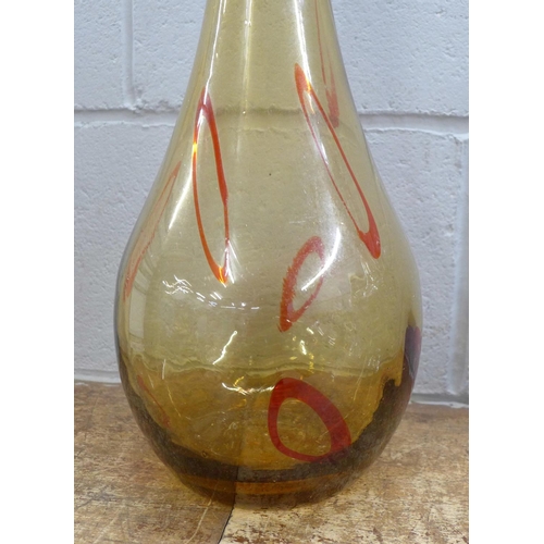 835A - A Murano style Red and smoky glass hand blown floor vase, 80cm