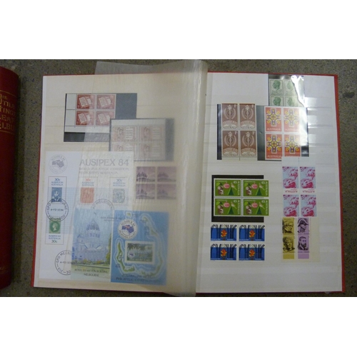 854 - Stamps; George V - George VI mint collection of plate blocks, coil pairs and strips, and some variet... 