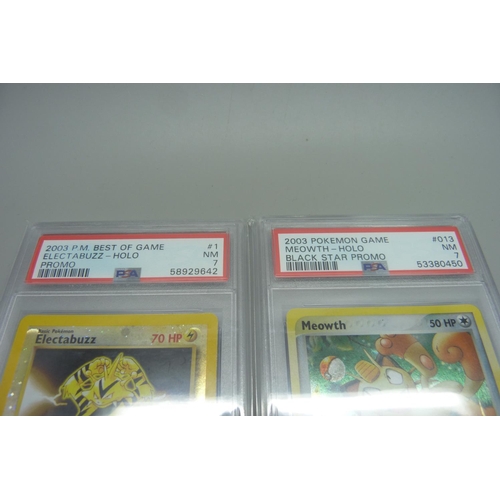 863 - Two PSA Graded 7 Pokemon cards