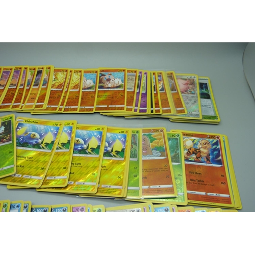 874 - 100 Reverse holographic Pokemon cards, multiple sets