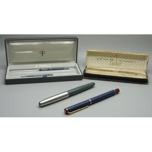 891 - Two Parker ink pens, boxed