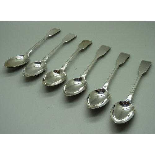 895 - Six silver teaspoons, various marks, 120g