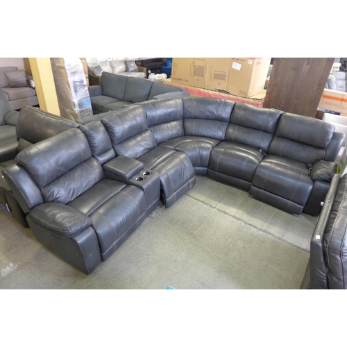 1522 - Dunhill Leather Sofa Grey power Reclining Motion, original RRP £1833.31 + VAT (4172-6) *This lot is ... 