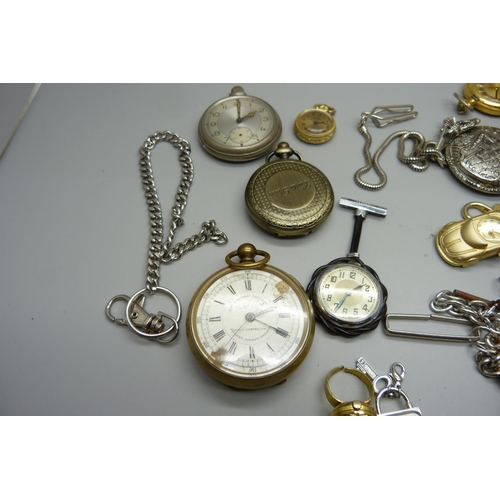 924 - Pocket watches, pendant watches and chains, etc.