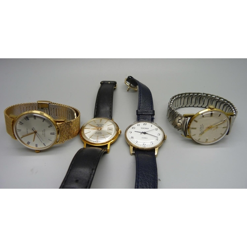 925 - Three gentleman's Sekonda mechanical wristwatches including a deluxe automatic and a gentleman's Lim... 