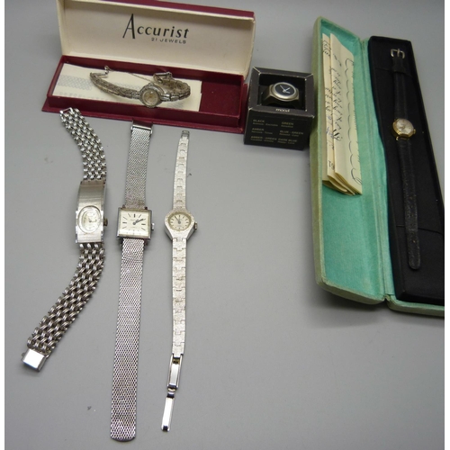 934 - A lady's 9ct gold cased Accurist wristwatch and other watches