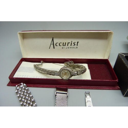 934 - A lady's 9ct gold cased Accurist wristwatch and other watches