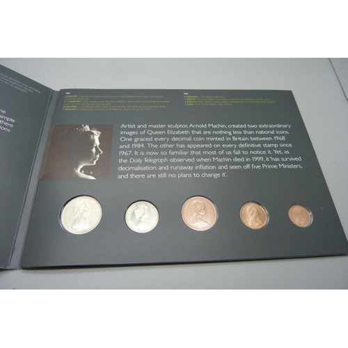 943 - Coins and coin covers; four coin covers along with Royal Mint presentation folders housing uncircula... 