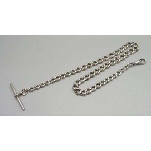 947 - A silver Albert chain, 36g