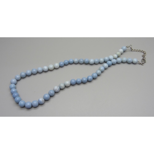 997 - A 140ct African blue opal necklace