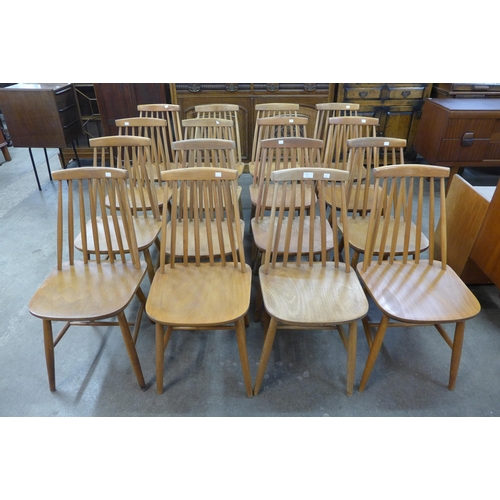 15 - A set of sixteen Scandinavian beech chairs