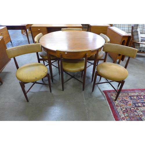 2 - A G-Plan Fresco teak circular extending dining table and six chairs