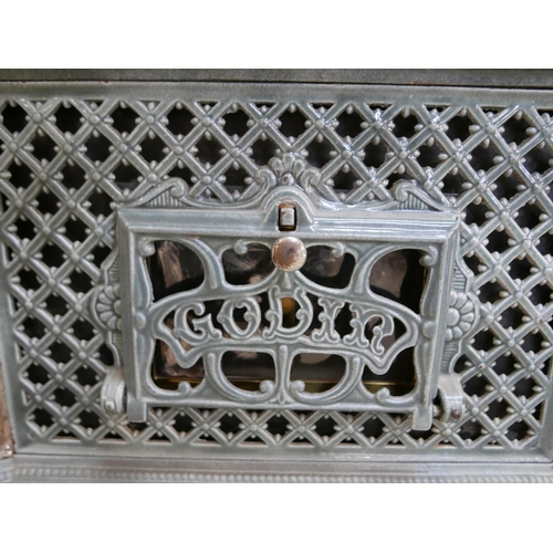 210 - A vintage French Godin turquoise enamelled stove