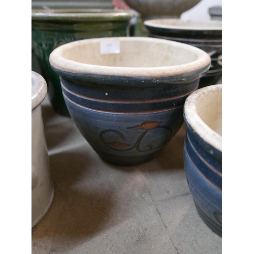 222 - Seven assorted glazed terracotta plant pots