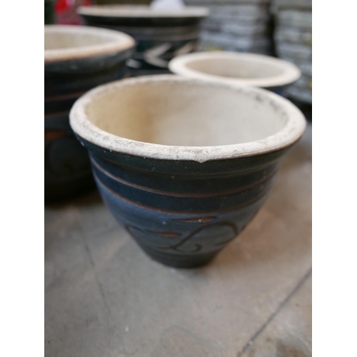 222 - Seven assorted glazed terracotta plant pots