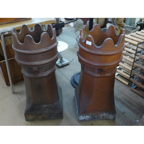 234 - A pair of Victorian salt glazed chimney pots