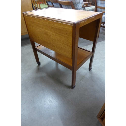 28 - A teak drop-leaf cocktail trolley