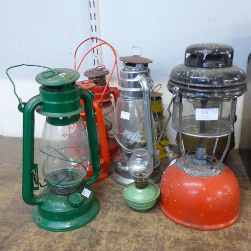 295 - Six vintage Tilley lamps