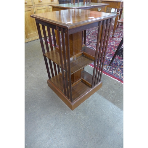 49 - An Edward VII inlaid mahogany freestanding bookcase