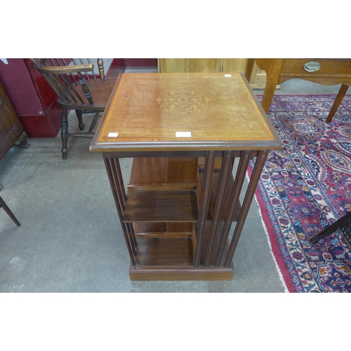 49 - An Edward VII inlaid mahogany freestanding bookcase