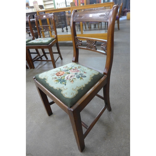 53 - A set of six Regency carved mahogany dining chairs