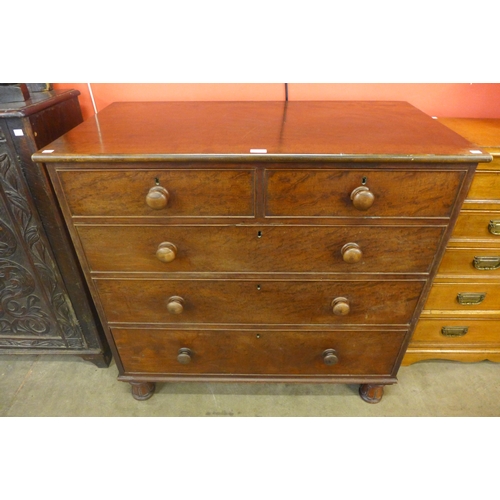 60 - A George IV plum pudding mahogany chest of drawers