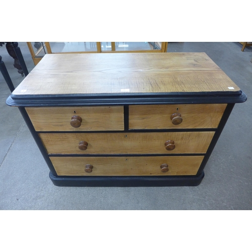 80 - A Victorian painted elm chest of drawers