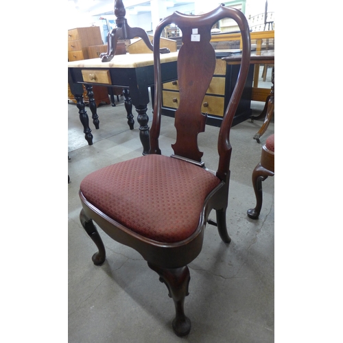 94 - A pair of George I mahogany side chairs