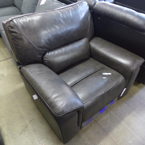 1533 - Maxwell Recliner Grey Leather, original RRP £666.66 + VAT (4172-33) *This lot is subject to VAT