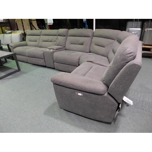 1560 - Gilman Creek Justin Grey Fabric Power Reclining Sectional 6pc Sofa (296-425) Original RRP £1,799.98 ... 