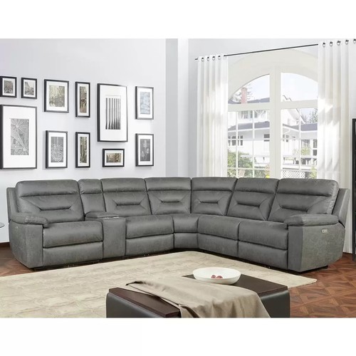 1560 - Gilman Creek Justin Grey Fabric Power Reclining Sectional 6pc Sofa (296-425) Original RRP £1,799.98 ... 