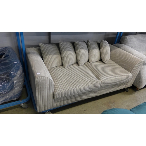 1584 - A grey jumbo corduroy 2.5 seater sofa