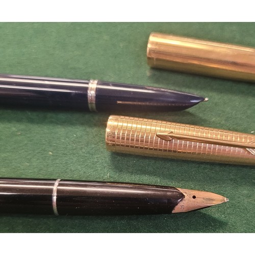 916 - A Parker ink pen with 14ct gold 'ducks foot' nib and a Parker 51 pen