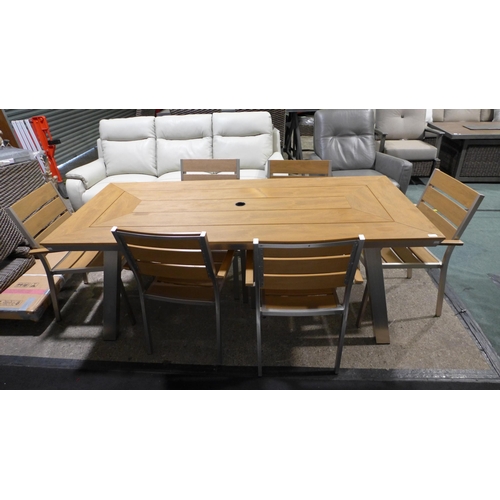 3001 - Ove Decors Pompano 7 piece Dining Set, (split in table top) original RRP £833.33 + VAT (297-5) *This... 