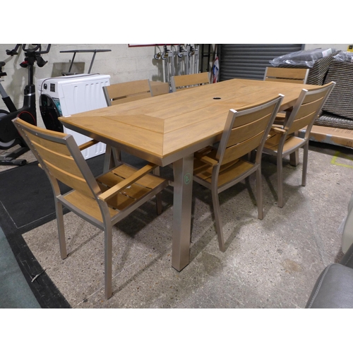 3001 - Ove Decors Pompano 7 piece Dining Set, (split in table top) original RRP £833.33 + VAT (297-5) *This... 