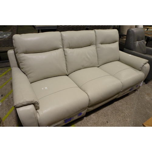 3004 - Kuka Barrett 3 Seater Light Grey Power Reclining Sofa, (Marked) original RRP £1333.33 + VAT (297-23)... 