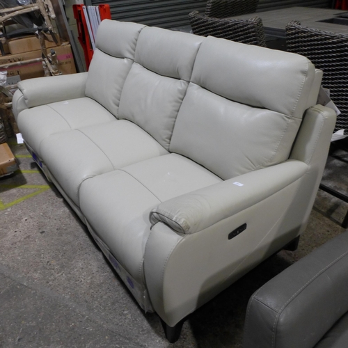 3004 - Kuka Barrett 3 Seater Light Grey Power Reclining Sofa, (Marked) original RRP £1333.33 + VAT (297-23)... 