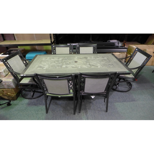 3012 - Agio Turner 7 Piece Sling Dining Set, (marked/ damaged, arms split). Original RRP £1249.99 + VAT (29... 